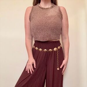 Mauve Cropped Sweater Vest